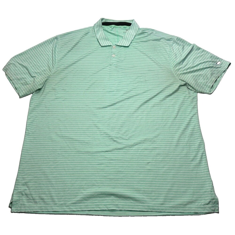 Nike Dri-Fit Tiger Woods Collection Striped Golf Polo XL Mint Green BQ6722-342